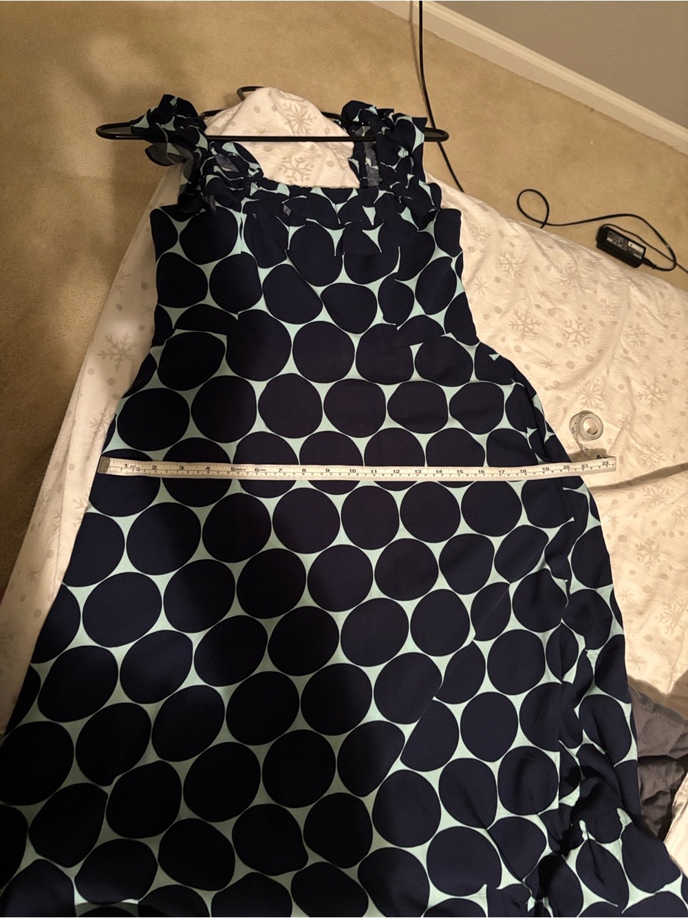 kate spade Navy and Light Blue Polka Dot Strapless Dress